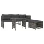 4-teiliges Garten-Essset mit grauen PE-Rattankissen von vidaXL, Gartensets - Ref: Foro24-311914, Preis: 281,28 €, Rabatt: %
