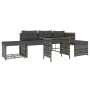 4-teiliges Garten-Essset mit grauen PE-Rattankissen von vidaXL, Gartensets - Ref: Foro24-311914, Preis: 284,93 €, Rabatt: %