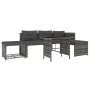 4-teiliges Garten-Essset mit grauen PE-Rattankissen von vidaXL, Gartensets - Ref: Foro24-311914, Preis: 281,28 €, Rabatt: %