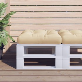 Cojín para sofá de palets de tela beige 60x60x12 cm by , Cushions for chairs and sofas - Ref: Foro24-360450, Price: 27,45 €, ...
