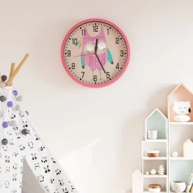 Reloj de pared poliestireno y cristal rosa Ø25,5 cm by , Wall clocks - Ref: Foro24-4008399, Price: 11,99 €, Discount: %