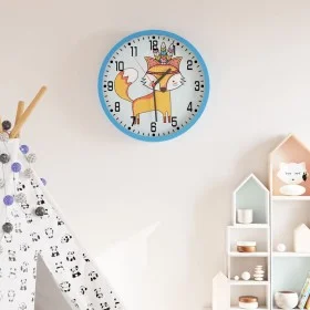 Reloj de pared poliestireno y cristal azul Ø25,5 cm by , Wall clocks - Ref: Foro24-4008400, Price: 11,33 €, Discount: %