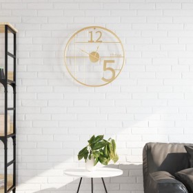Reloj de pared de hierro dorado Ø50 cm by , Wall clocks - Ref: Foro24-4008402, Price: 37,01 €, Discount: %
