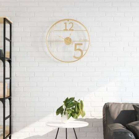 Reloj de pared de hierro dorado Ø50 cm by , Wall clocks - Ref: Foro24-4008402, Price: 39,54 €, Discount: %
