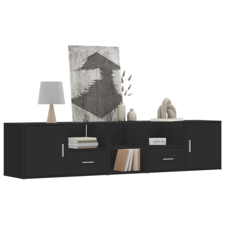 Mueble de esquina madera de ingeniería negro 200x40x45 cm de , Armarios y almacenamiento - Ref: Foro24-3307829, Precio: 129,4...
