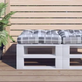 Cojín para sofá de palets de tela a cuadros gris by , Cushions for chairs and sofas - Ref: Foro24-360892, Price: 21,38 €, Dis...