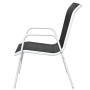 Stackable garden chairs, 2 units, black steel and textilene by vidaXL, Garden chairs - Ref: Foro24-313070, Price: 82,89 €, Di...