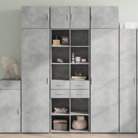 Armario de madera de ingeniería gris hormigón 70x42,5x225 cm by , Sideboards - Ref: Foro24-3281339, Price: 202,38 €, Discount: %