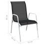 Stackable garden chairs, 2 units, black steel and textilene by vidaXL, Garden chairs - Ref: Foro24-313070, Price: 82,89 €, Di...