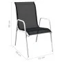 Stackable garden chairs, 2 units, black steel and textilene by vidaXL, Garden chairs - Ref: Foro24-313070, Price: 81,32 €, Di...
