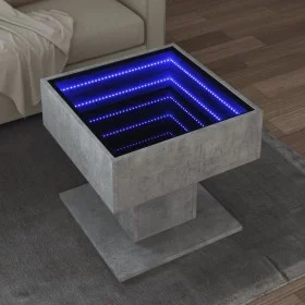 Mesa de centro y LED madera ingeniería gris hormigón 50x50x45cm by , Coffee table - Ref: Foro24-847528, Price: 90,69 €, Disco...
