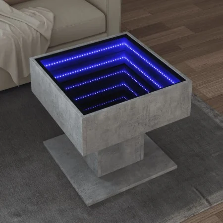 Mesa de centro y LED madera ingeniería gris hormigón 50x50x45cm by , Coffee table - Ref: Foro24-847528, Price: 90,69 €, Disco...