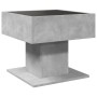 Mittel- und LED-Tisch aus grauem Beton-Ingenieurholz, 50x50x45 cm. von , Couchtisch - Ref: Foro24-847528, Preis: 92,11 €, Rab...
