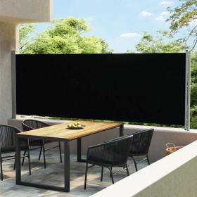Toldo lateral retráctil para patio negro 600x160 cm