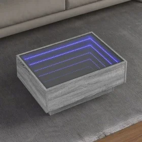 Mittel- und LED-Tisch aus grauem Sonoma-Ingenieurholz 70x50x30 cm von , Couchtisch - Ref: Foro24-847516, Preis: 112,18 €, Rab...