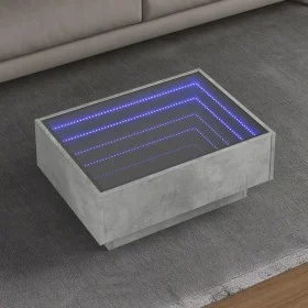 Mesa de centro y LED madera ingeniería gris hormigón 70x50x30cm by , Coffee table - Ref: Foro24-847514, Price: 118,07 €, Disc...
