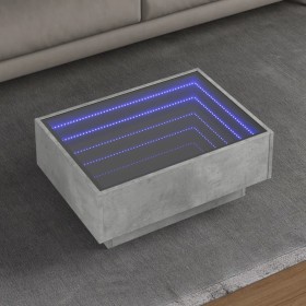Mesa de centro y LED madera ingeniería gris hormigón 70x50x30cm by , Coffee table - Ref: Foro24-847514, Price: 119,97 €, Disc...