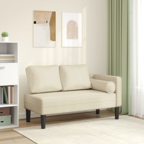 Sofa mit Chaiselongue und cremefarbenen Kunstlederkissen. von , Tagesbetten - Ref: Foro24-4007565, Preis: 162,91 €, Rabatt: %
