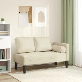 Sofa mit Chaiselongue und cremefarbenen Kunstlederkissen. von , Tagesbetten - Ref: Foro24-4007565, Preis: 160,54 €, Rabatt: %