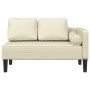Sofa mit Chaiselongue und cremefarbenen Kunstlederkissen. von , Tagesbetten - Ref: Foro24-4007565, Preis: 162,91 €, Rabatt: %