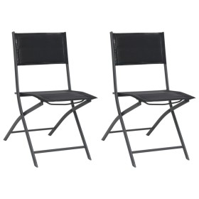 Folding garden chairs 2 units steel and textilene by vidaXL, Garden chairs - Ref: Foro24-313082, Price: 76,18 €, Discount: %
