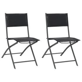 Sillas de jardín plegables 2 unidades acero y textileno de vidaXL, Sillas de jardín - Ref: Foro24-313082, Precio: 75,27 €, De...