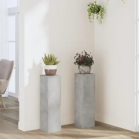Pflanzenständer 2 Stück Holz grau Beton 17x17x60 cm von , Topfständer - Ref: Foro24-852936, Preis: 41,14 €, Rabatt: %