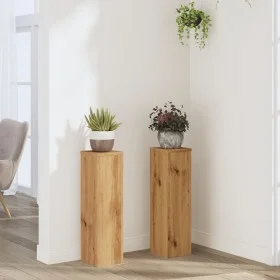 Soportes de plantas 2 uds madera roble artisian 17x17x60 cm by , Pot stands - Ref: Foro24-852941, Price: 49,48 €, Discount: %