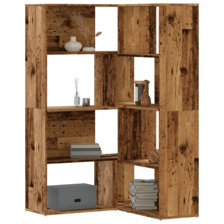 Estantería de esquina 4 niveles madera envejecida 85x85x140 cm by , Bookcases and shelves - Ref: Foro24-3307817, Price: 170,1...