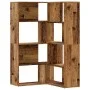 Estantería de esquina 4 niveles madera envejecida 85x85x140 cm by , Bookcases and shelves - Ref: Foro24-3307817, Price: 170,1...