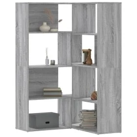 Estantería de esquina 4 niveles madera gris Sonoma 85x85x140 cm by , Bookcases and shelves - Ref: Foro24-3307815, Price: 169,...