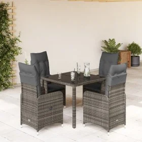 Mesita y sillas jardín 5 pzas y cojines ratán sintético gris by , Garden sets - Ref: Foro24-3277032, Price: 614,46 €, Discoun...