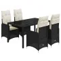 Mesita y sillas jardín 5 pzas y cojines ratán sintético negro by , Garden sets - Ref: Foro24-3276990, Price: 620,46 €, Discou...