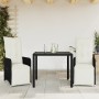 Mesita y sillas jardín 3 pzas y cojines ratán sintético negro by , Garden sets - Ref: Foro24-3277135, Price: 340,29 €, Discou...