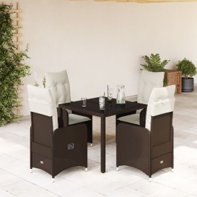Garden table and 5-piece chair set with brown synthetic rattan cushions. by , Garden sets - Ref: Foro24-3277064, Price: 563,5...