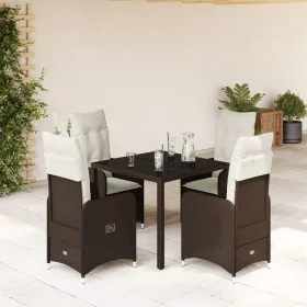 Garden table and 5-piece chair set with brown synthetic rattan cushions. by , Garden sets - Ref: Foro24-3277064, Price: 628,2...