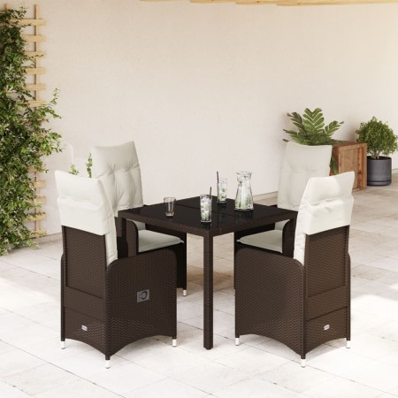 Gartentisch und Stühle 5-teilig und Kissen aus braunem Kunst-Rattan. von , Gartensets - Ref: Foro24-3277064, Preis: 563,53 €,...