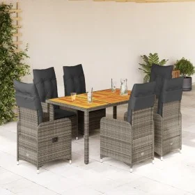 Gartentisch und Stühle 7-teilig und Kissen aus grauem Kunststoff-Rattan. von , Gartensets - Ref: Foro24-3277024, Preis: 940,6...