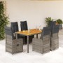 Mesita y sillas jardín 7 piezas y cojines ratán sintético gris by , Garden sets - Ref: Foro24-3277024, Price: 879,21 €, Disco...