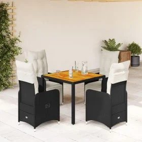 Mesita y sillas jardín 5 pzas y cojines ratán sintético negro by , Garden sets - Ref: Foro24-3277128, Price: 664,71 €, Discou...