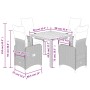 Gartentisch und Stühle 5-teilig mit schwarzen Kissen aus synthetischem Rattan. von , Gartensets - Ref: Foro24-3277128, Preis:...