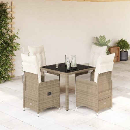 Mesita y sillas jardín 5 pzas y cojines ratán sintético marrón by , Garden sets - Ref: Foro24-3277210, Price: 665,38 €, Disco...