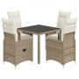 Mesita y sillas jardín 5 pzas y cojines ratán sintético marrón by , Garden sets - Ref: Foro24-3277210, Price: 665,38 €, Disco...
