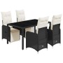 Mesita y sillas jardín 5 pzas y cojines ratán sintético negro by , Garden sets - Ref: Foro24-3277137, Price: 614,86 €, Discou...