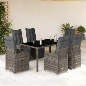 Mesita y sillas jardín 7 piezas y cojines ratán sintético gris by , Garden sets - Ref: Foro24-3277168, Price: 997,54 €, Disco...