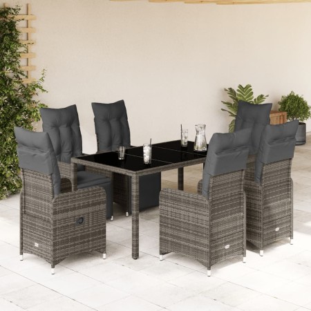 Mesita y sillas jardín 7 piezas y cojines ratán sintético gris by , Garden sets - Ref: Foro24-3277168, Price: 997,54 €, Disco...