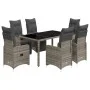 Gartentisch und Stühle 7-teilig und Kissen aus grauem Kunststoff-Rattan. von , Gartensets - Ref: Foro24-3277168, Preis: 998,0...
