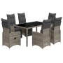 Gartentisch und Stühle 7-teilig und Kissen aus grauem Kunststoff-Rattan. von , Gartensets - Ref: Foro24-3277168, Preis: 997,5...