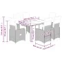 Gartentisch und Stühle 7-teilig und Kissen aus grauem Kunststoff-Rattan. von , Gartensets - Ref: Foro24-3277168, Preis: 998,0...