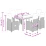 Gartentisch und Stühle 7-teilig und Kissen aus grauem Kunststoff-Rattan. von , Gartensets - Ref: Foro24-3277168, Preis: 997,5...